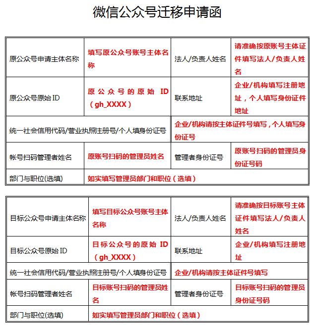 微信公众平台迁移申请函模板下载