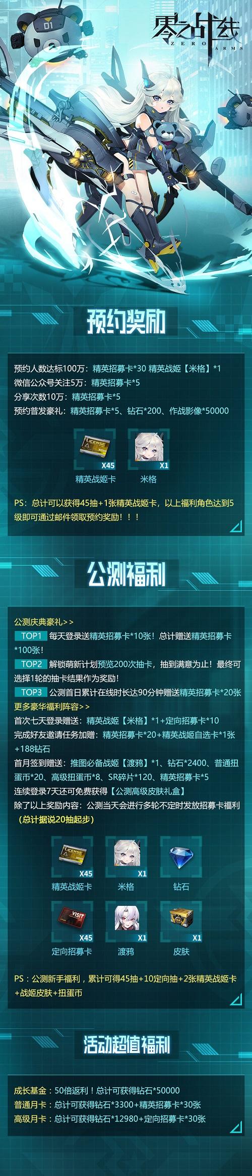 二次元养成手游《零之战线》正式开启全平台公测