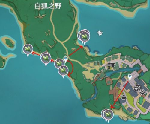 《原神》海草采集地点最多分布路线图一览5