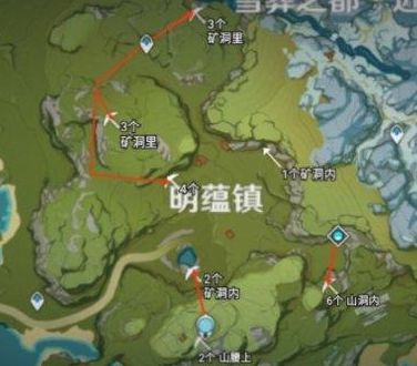 《原神》夜泊石最多位置分布及采集路线推荐4