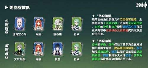 《原神》白术阵容搭配推荐 白术3种主流配队思路详解