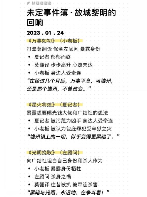 《未定事件簿》故城黎明的回响结局完成攻略